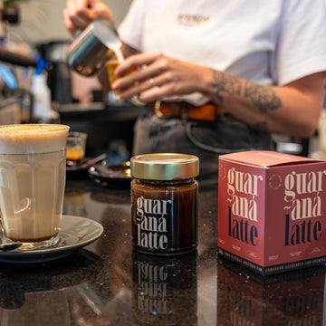 Vallentine & Co Guaraná Latte coffee alternative served in a café