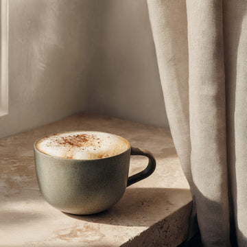 Warm Vallentine & Co Guaraná Latte coffee alternative with cinnamon